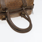 FENDI Zucchino Canvas Boston Bag Vintage Beige Brown gold87247