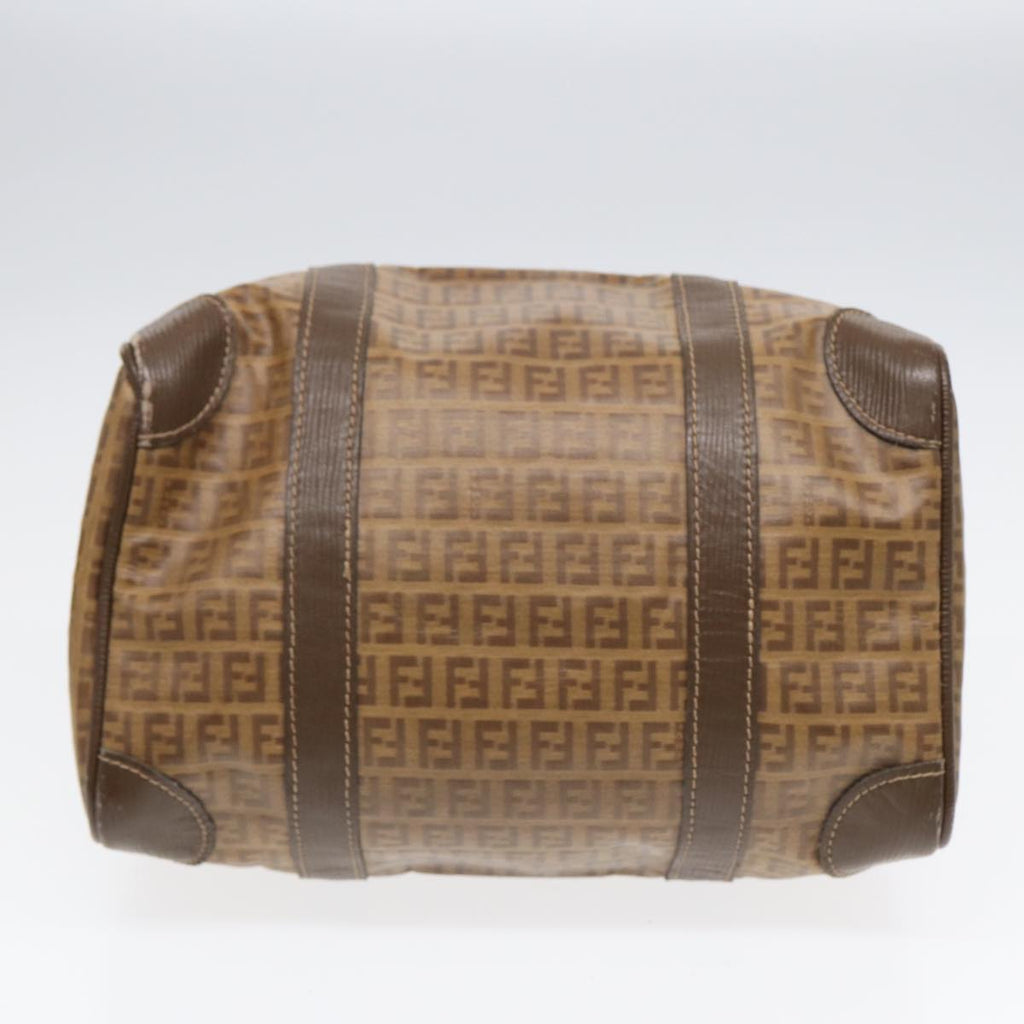 FENDI Zucchino Canvas Boston Bag Vintage Beige Brown gold87247