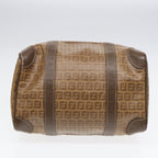 FENDI Zucchino Canvas Boston Bag Vintage Beige Brown gold87247