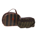 FENDI Zucca Canvas Pecan Canvas Shoulder Bag 2Set Brown Beige87321