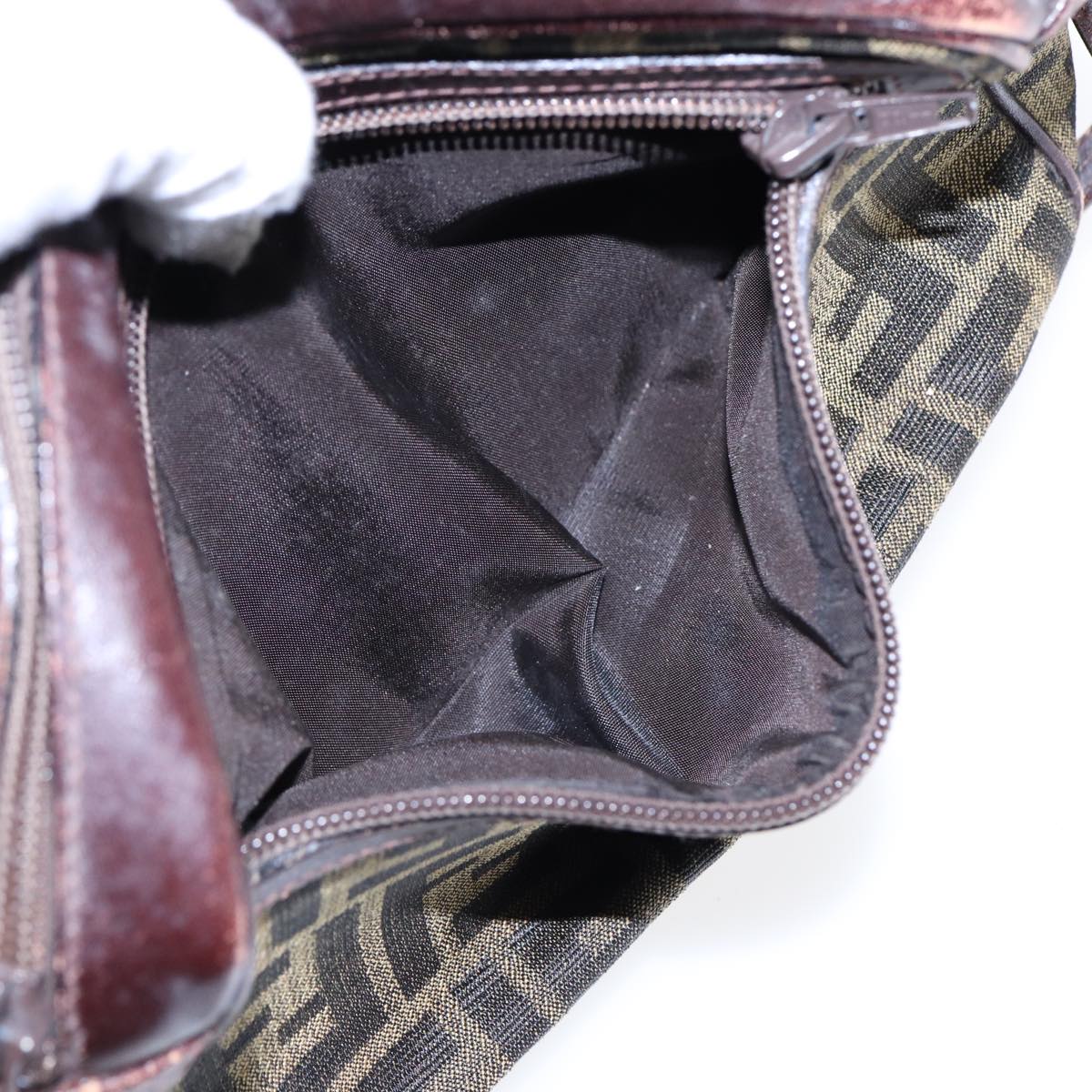 FENDI Zucca Canvas Pecan Canvas Shoulder Bag 2Set Brown Beige87321