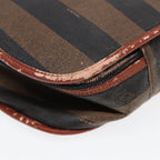 FENDI Zucca Canvas Pecan Canvas Shoulder Bag 2Set Brown Beige87321