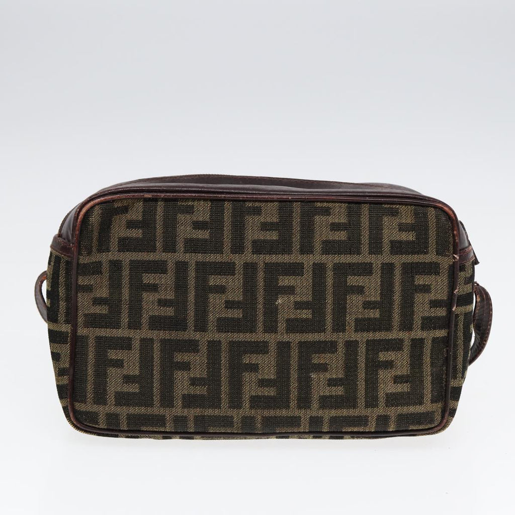 FENDI Zucca Canvas Pecan Canvas Shoulder Bag 2Set Brown Beige87321