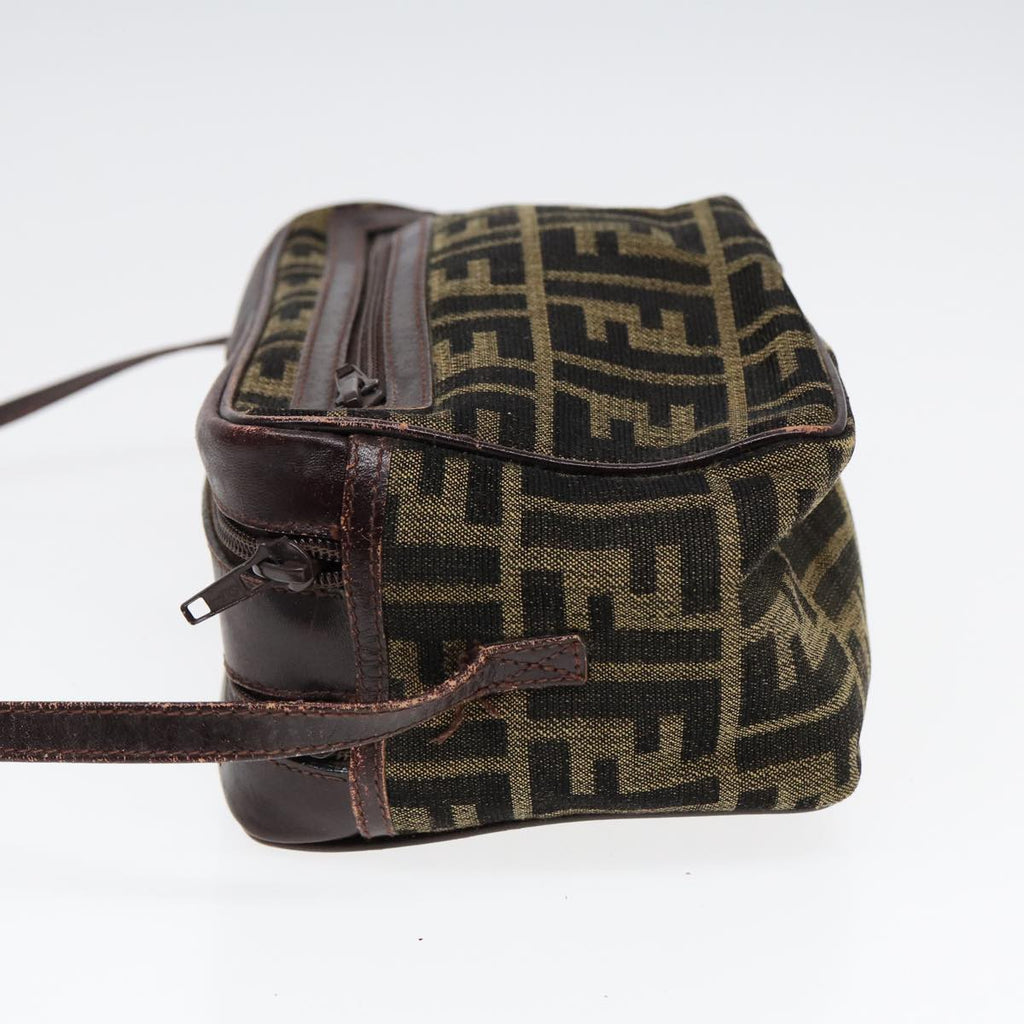 FENDI Zucca Canvas Pecan Canvas Shoulder Bag 2Set Brown Beige87321