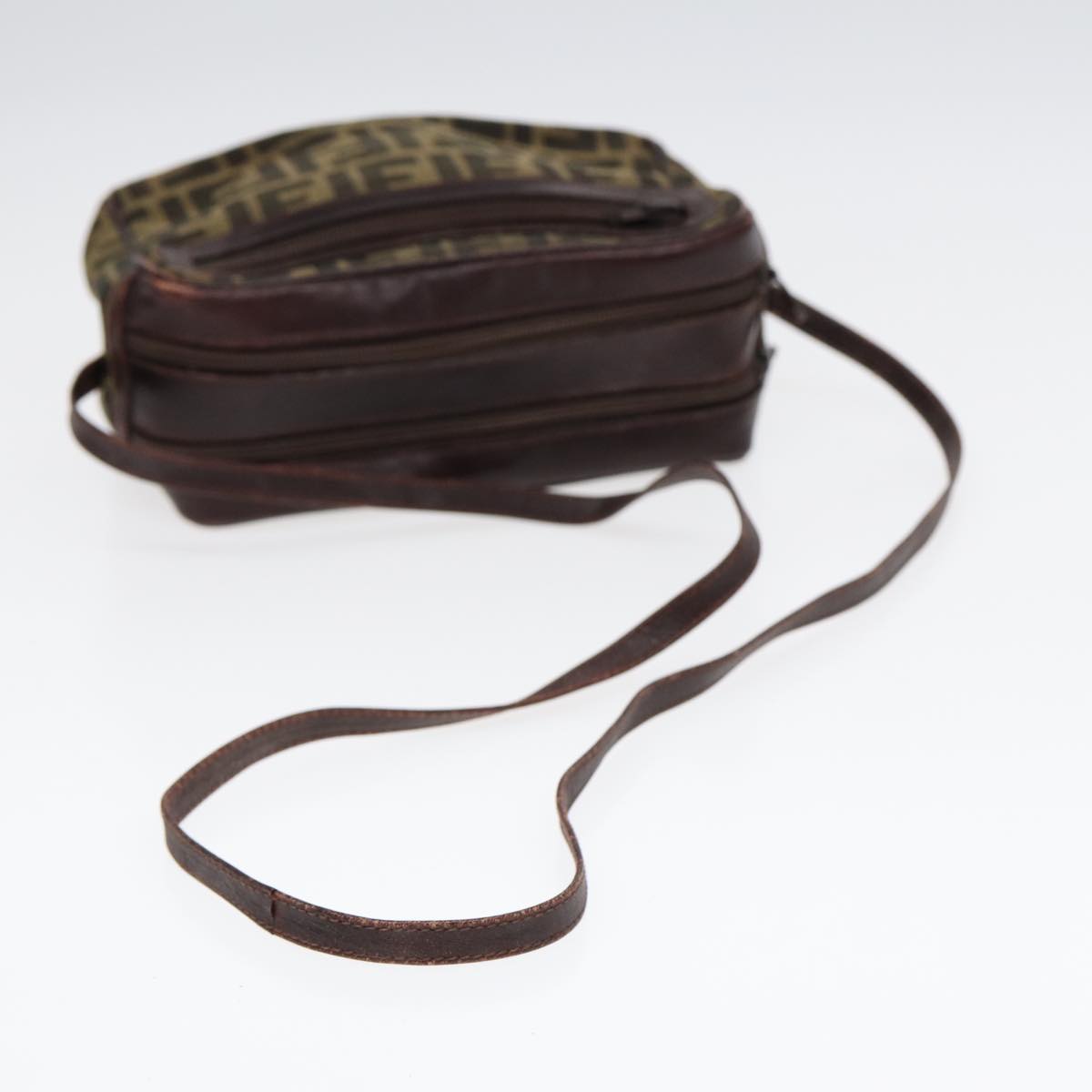 FENDI Zucca Canvas Pecan Canvas Shoulder Bag 2Set Brown Beige87321