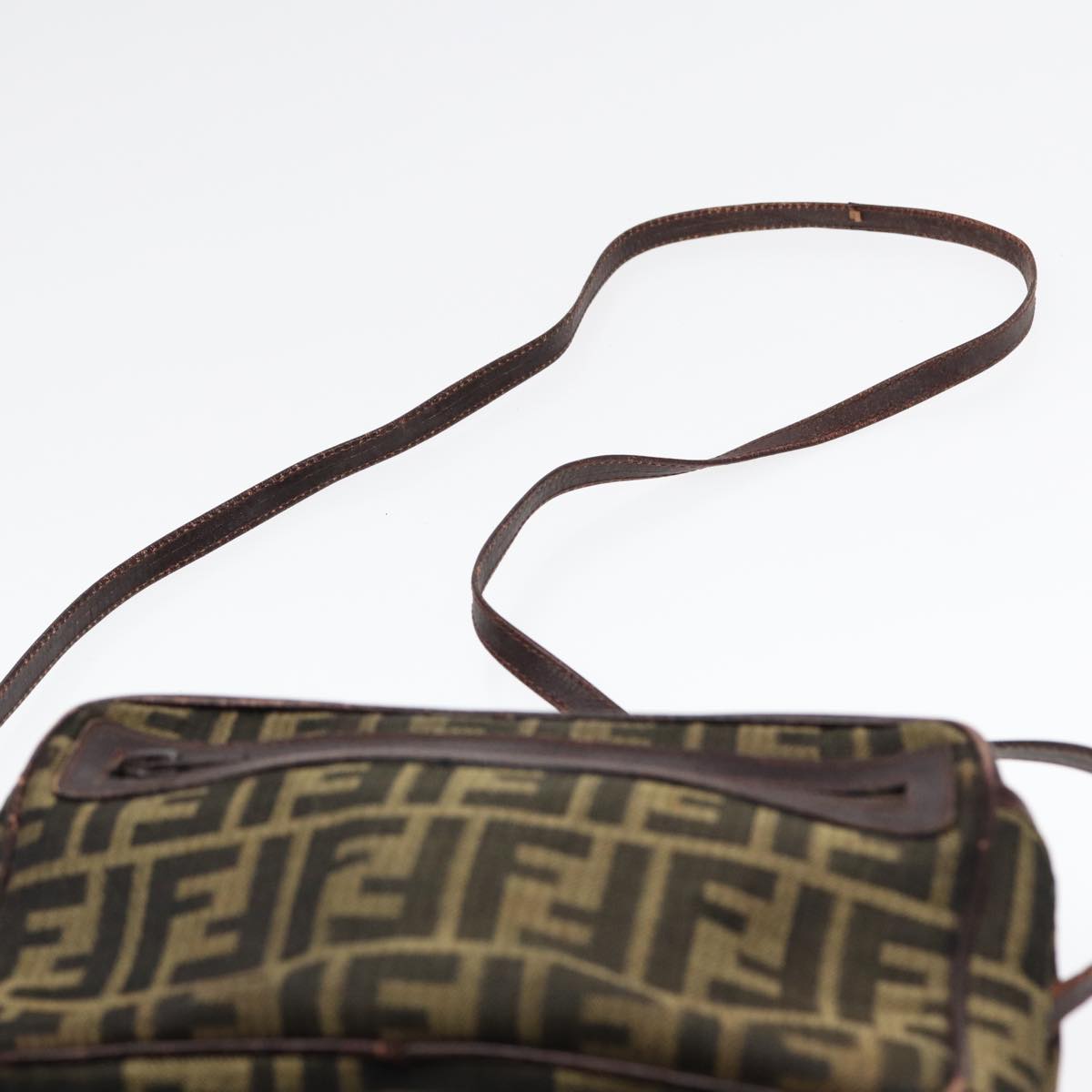 FENDI Zucca Canvas Pecan Canvas Shoulder Bag 2Set Brown Beige87321