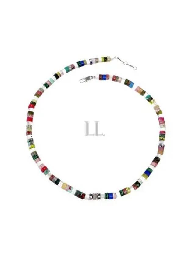 CELINE San Onofre Chunky Triomphe Natural Stone Necklace