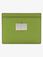 Fendi Peekaboo Selleria Leather Business Card Wallet Green