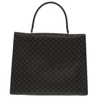 CELINE Macadam Canvas Hand Bag PVC Leather 2way Brown Black Auth 87641A
