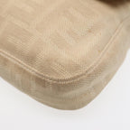 FENDI Zucca Canvas Mamma Baguette Shoulder Bag Beige Brown Silver87743