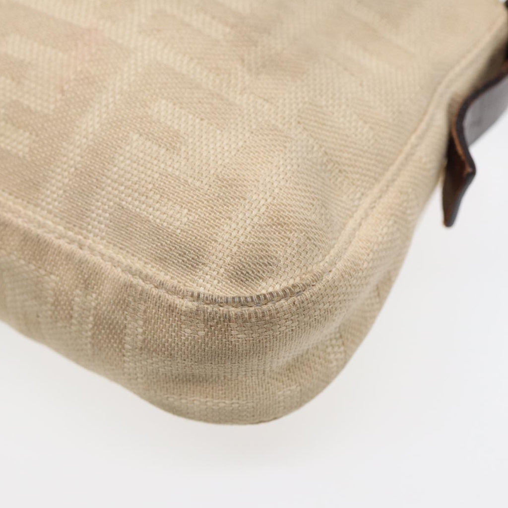 FENDI Zucca Canvas Mamma Baguette Shoulder Bag Beige Brown Silver87743