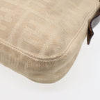 FENDI Zucca Canvas Mamma Baguette Shoulder Bag Beige Brown Silver87743