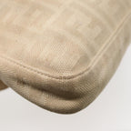 FENDI Zucca Canvas Mamma Baguette Shoulder Bag Beige Brown Silver87743