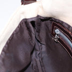 FENDI Zucca Canvas Mamma Baguette Shoulder Bag Beige Brown Silver87743