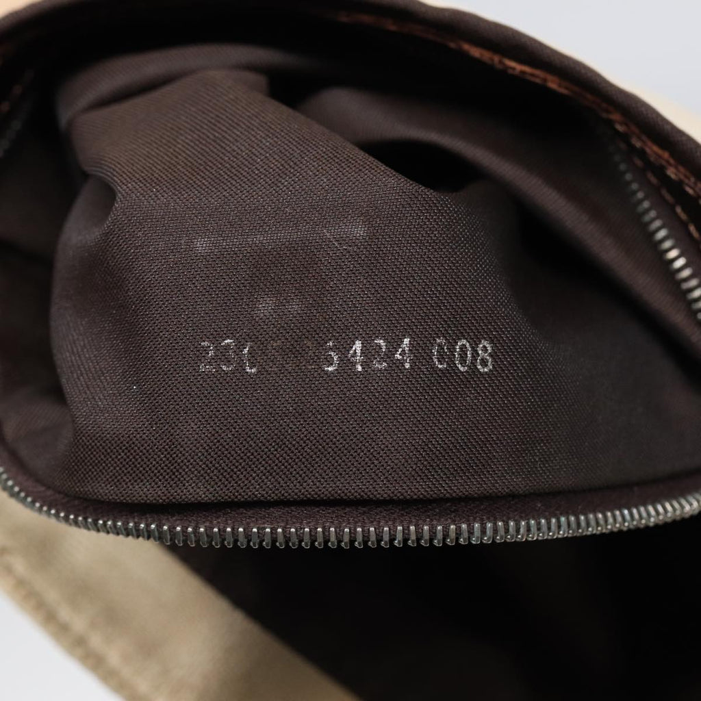 FENDI Zucca Canvas Mamma Baguette Shoulder Bag Beige Brown Silver87743