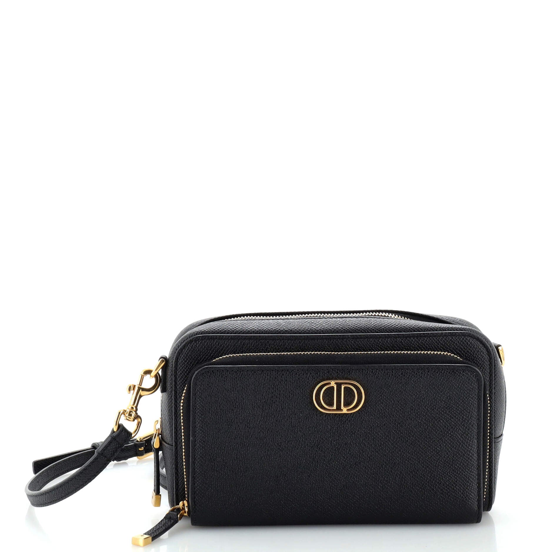 Dior Caro Double Pouch Crossbody Bag Leather