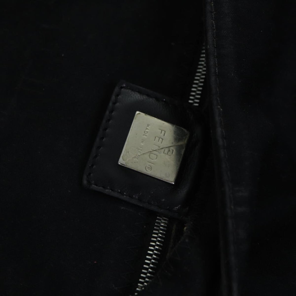 FENDI Mamma Baguette Shoulder Bag Nylon Black Silver87809