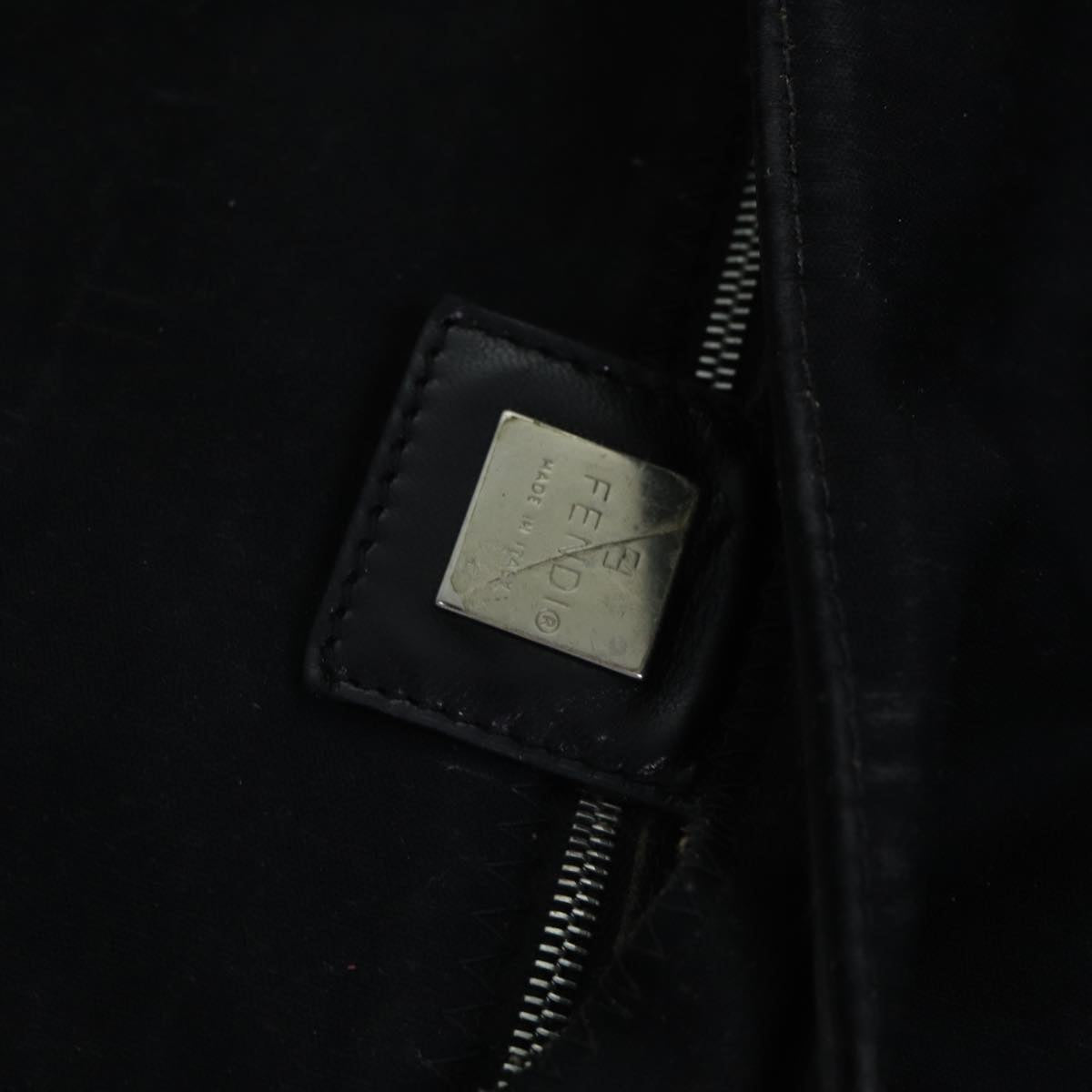 FENDI Mamma Baguette Shoulder Bag Nylon Black Silver87809