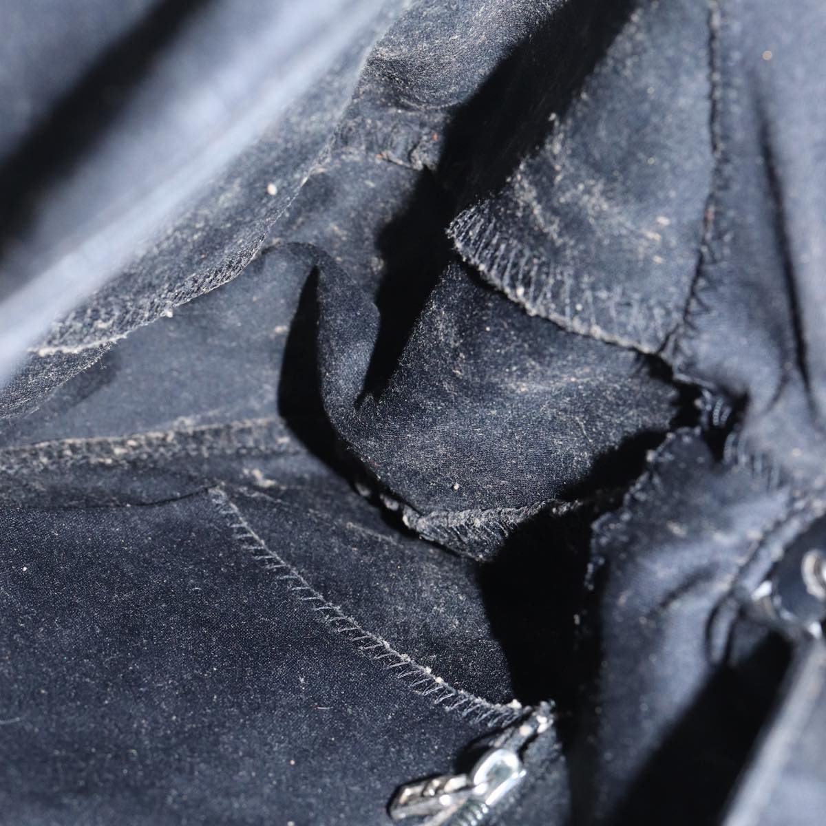 FENDI Mamma Baguette Shoulder Bag Nylon Black Silver87809