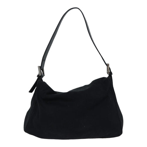 FENDI Mamma Baguette Shoulder Bag Nylon Black Silver87809