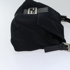 FENDI Mamma Baguette Shoulder Bag Nylon Black Silver87809