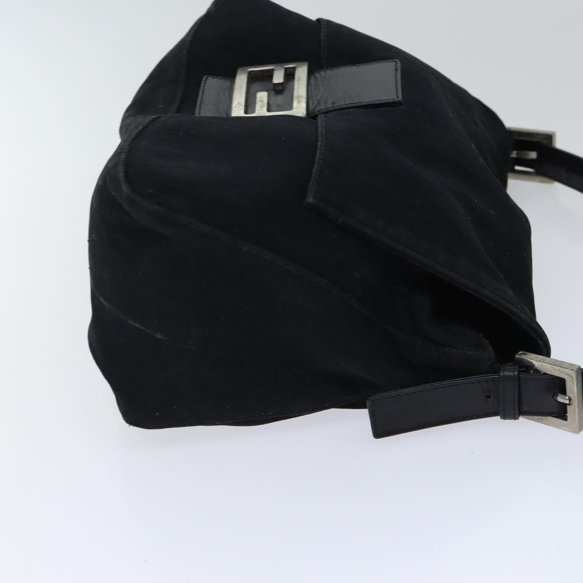 FENDI Mamma Baguette Shoulder Bag Nylon Black Silver87809