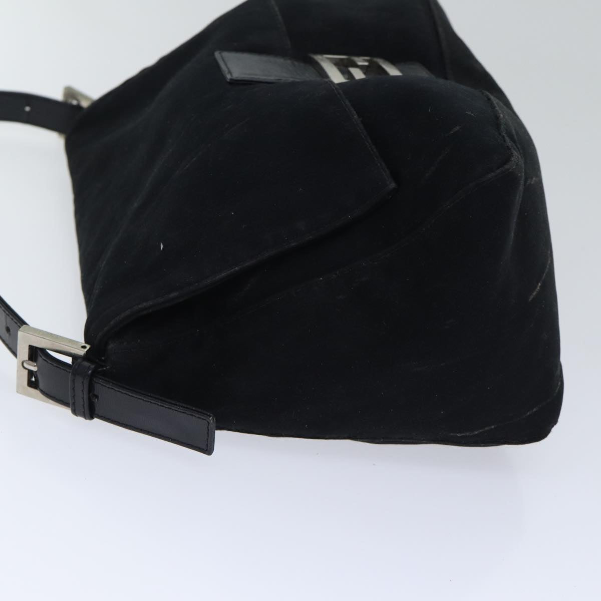FENDI Mamma Baguette Shoulder Bag Nylon Black Silver87809