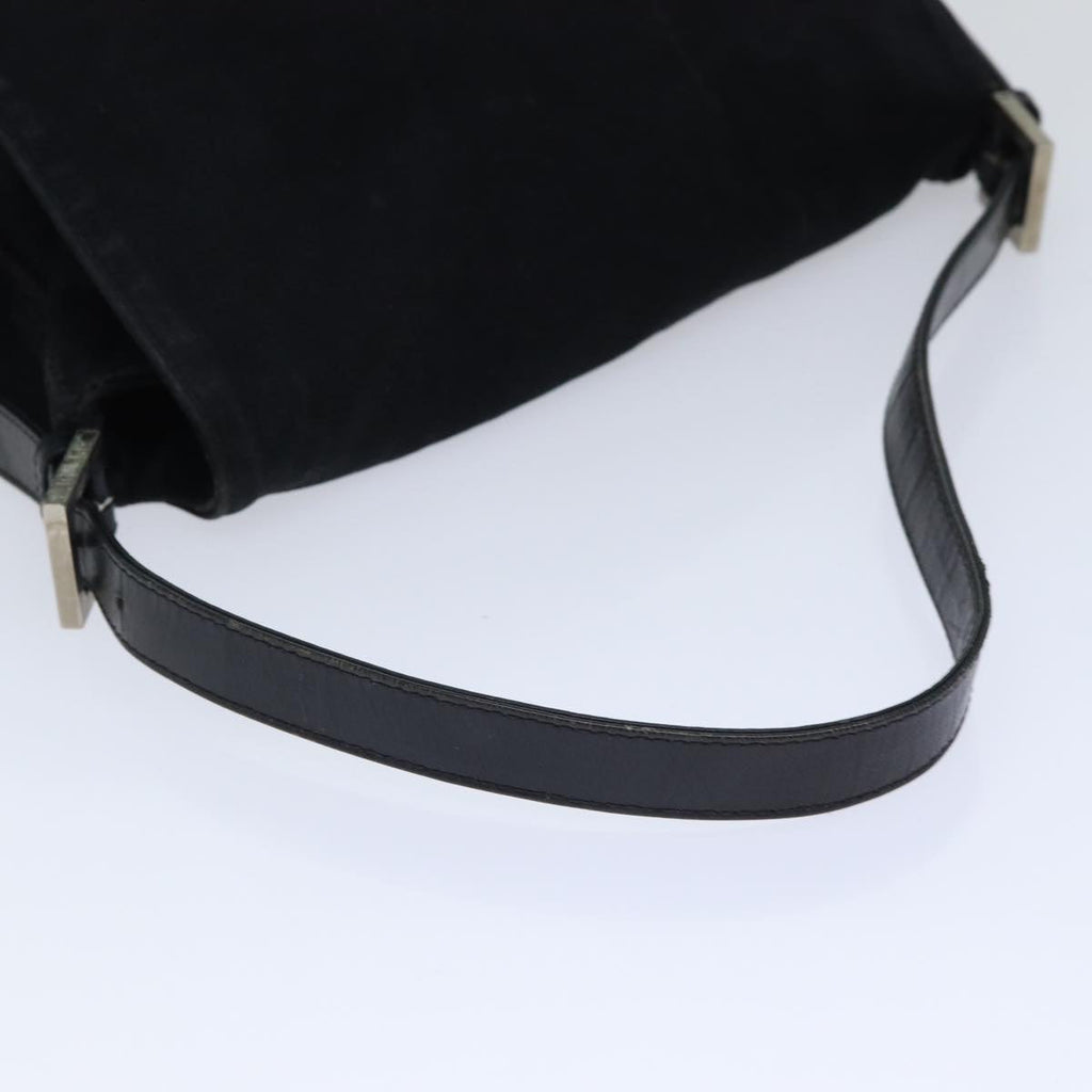 FENDI Mamma Baguette Shoulder Bag Nylon Black Silver87809