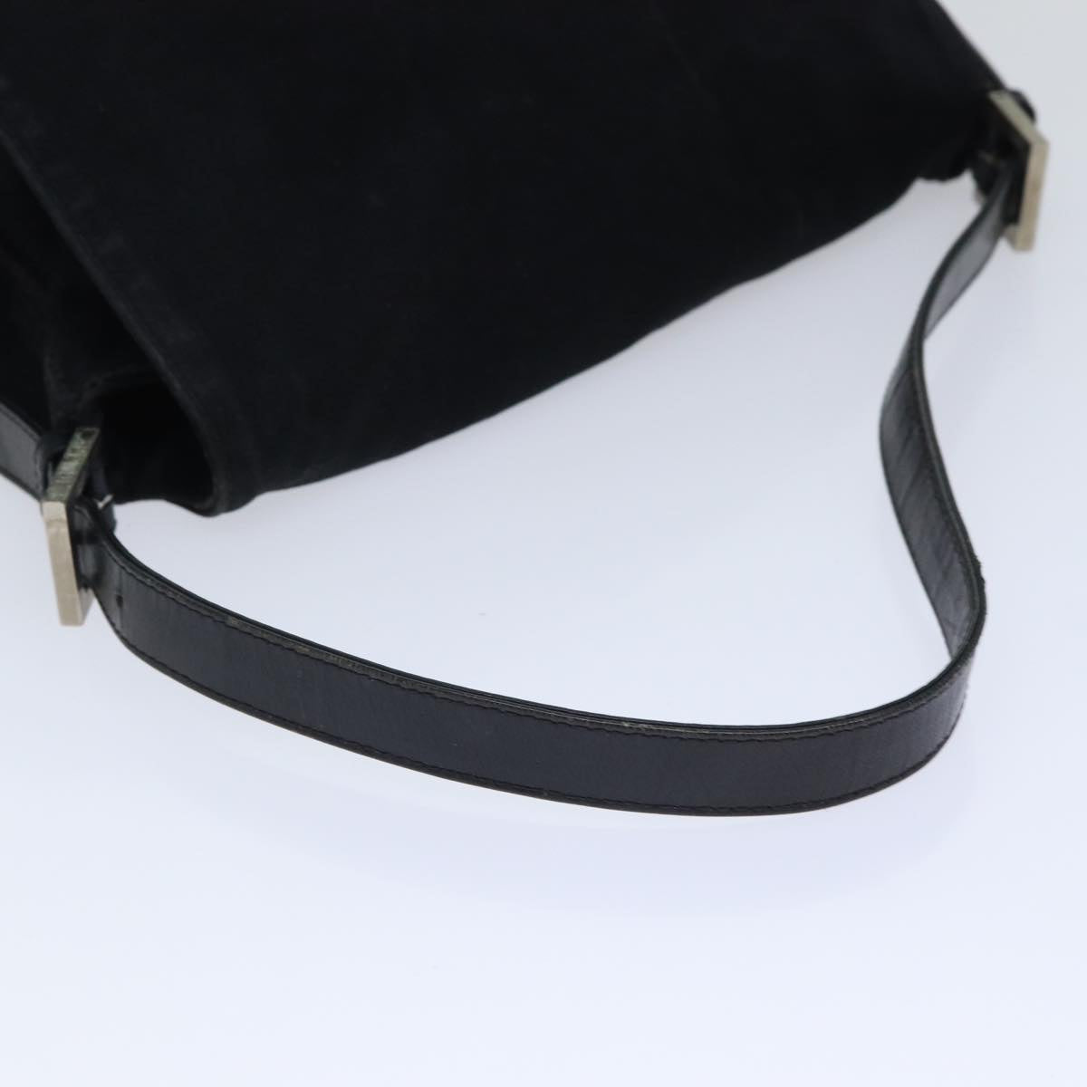 FENDI Mamma Baguette Shoulder Bag Nylon Black Silver87809