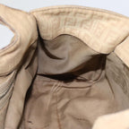 FENDI Zucchino Canvas Shoulder Bag Silver Beige87811