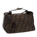 FENDI Zucca Canvas Vanity Pouch Brown Black Silver87877