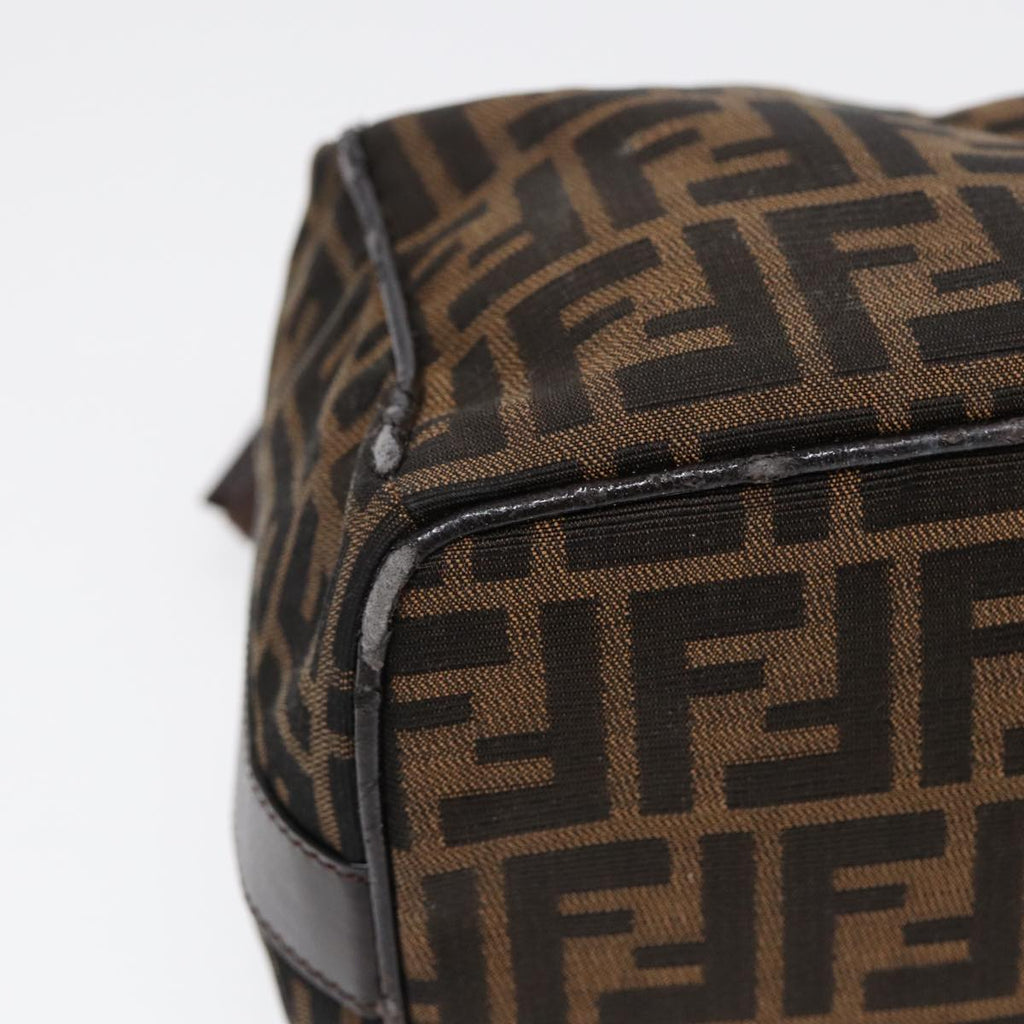 FENDI Zucca Canvas Vanity Pouch Brown Black Silver87877