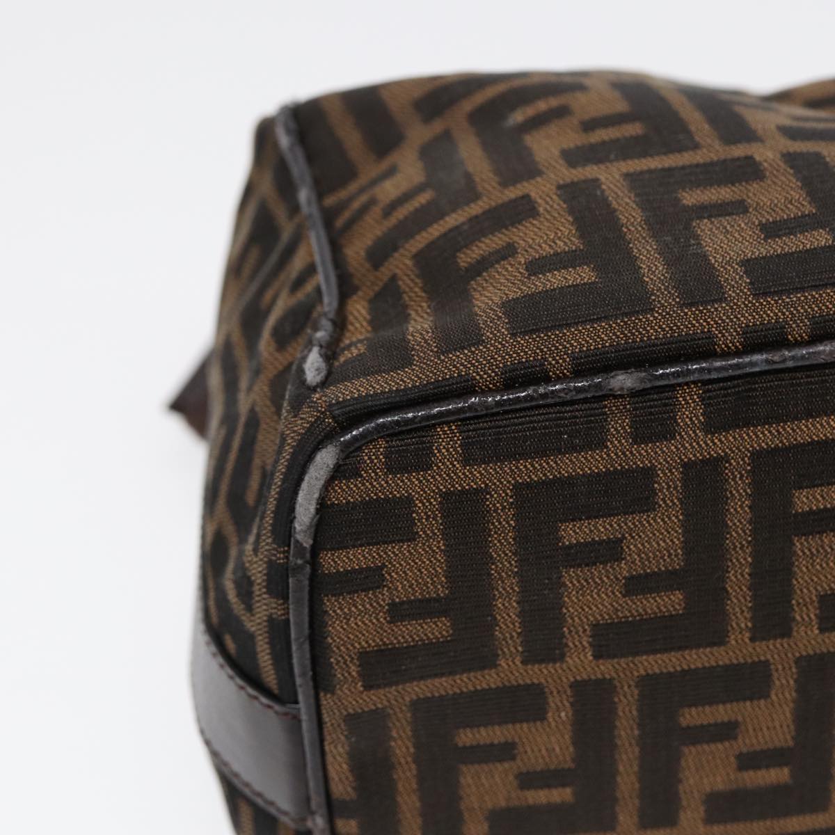 FENDI Zucca Canvas Vanity Pouch Brown Black Silver87877