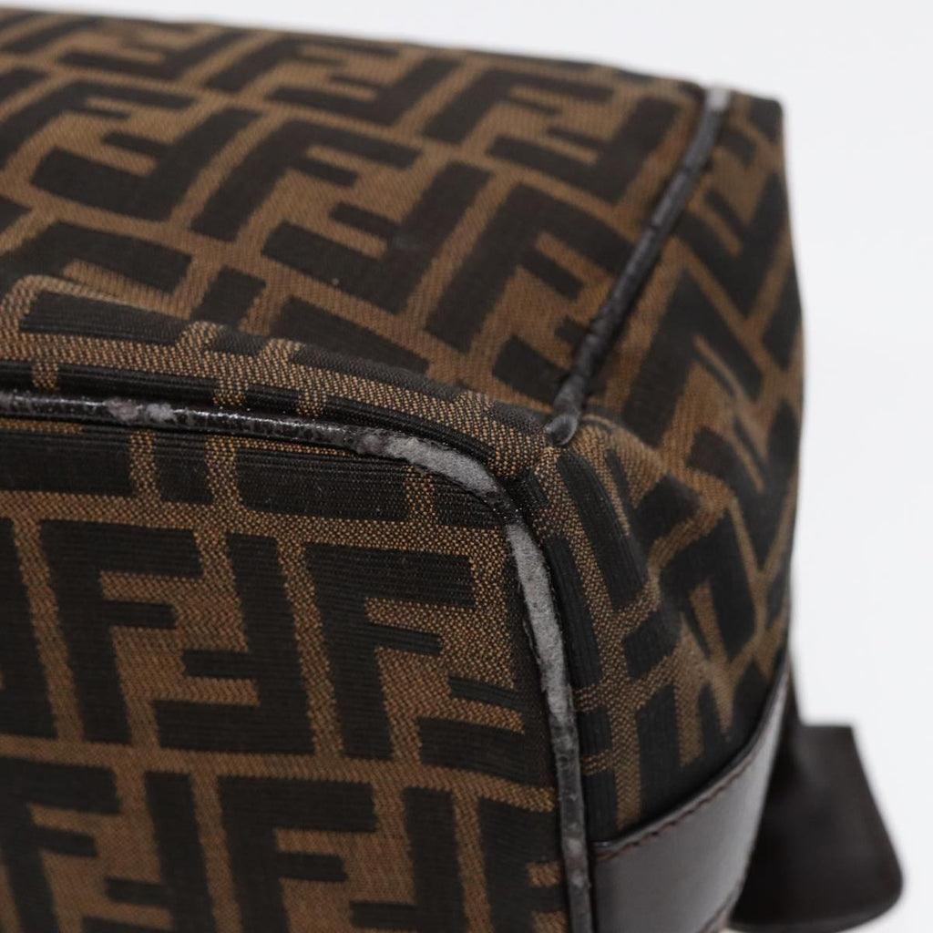 FENDI Zucca Canvas Vanity Pouch Brown Black Silver87877