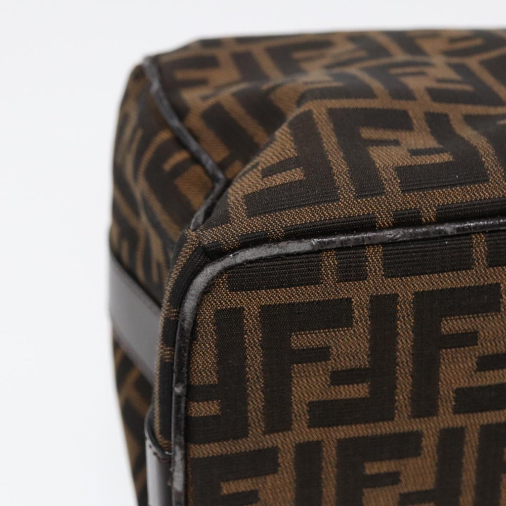 FENDI Zucca Canvas Vanity Pouch Brown Black Silver87877