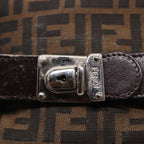 FENDI Zucca Canvas Vanity Pouch Brown Black Silver87877