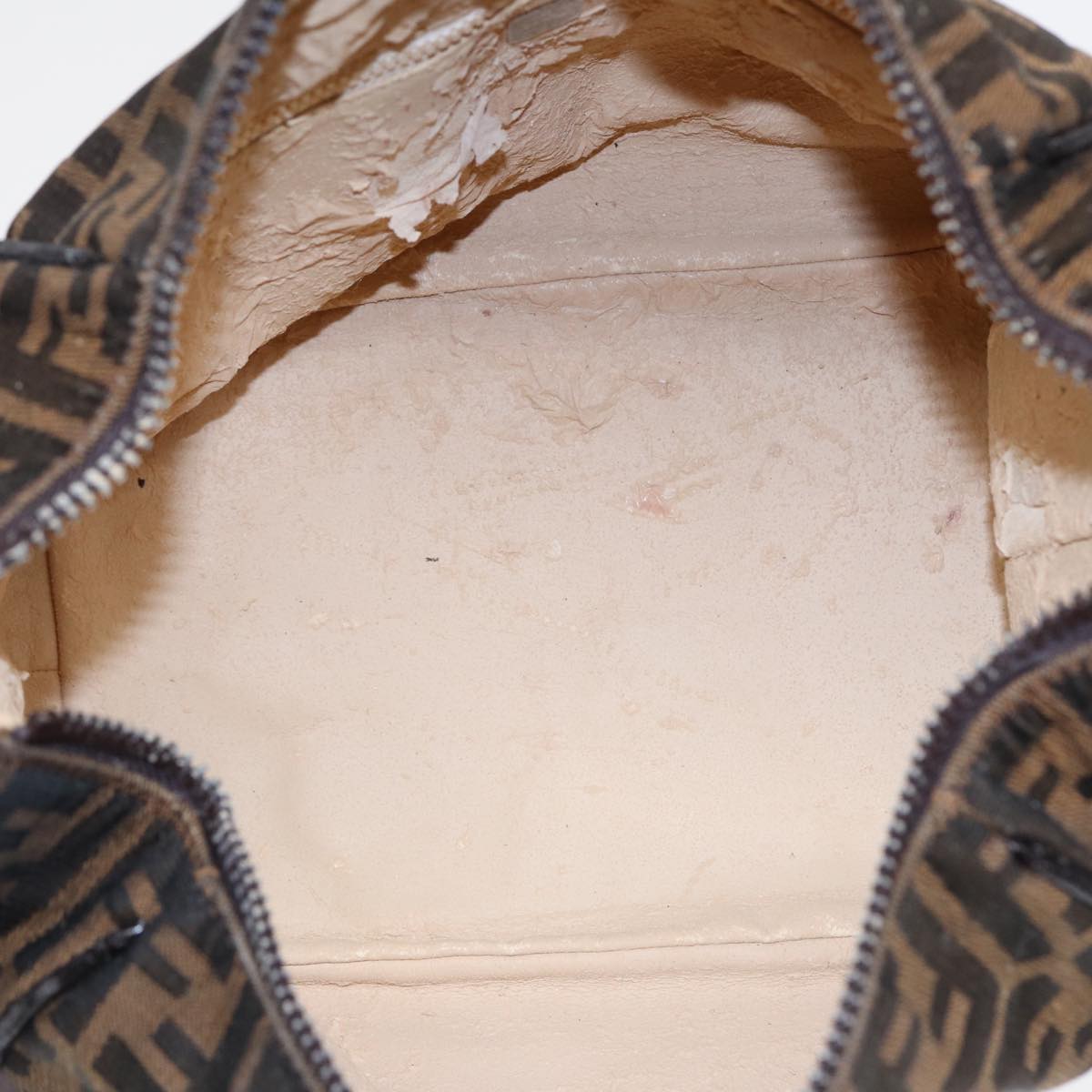 FENDI Zucca Canvas Vanity Pouch Brown Black Silver87877