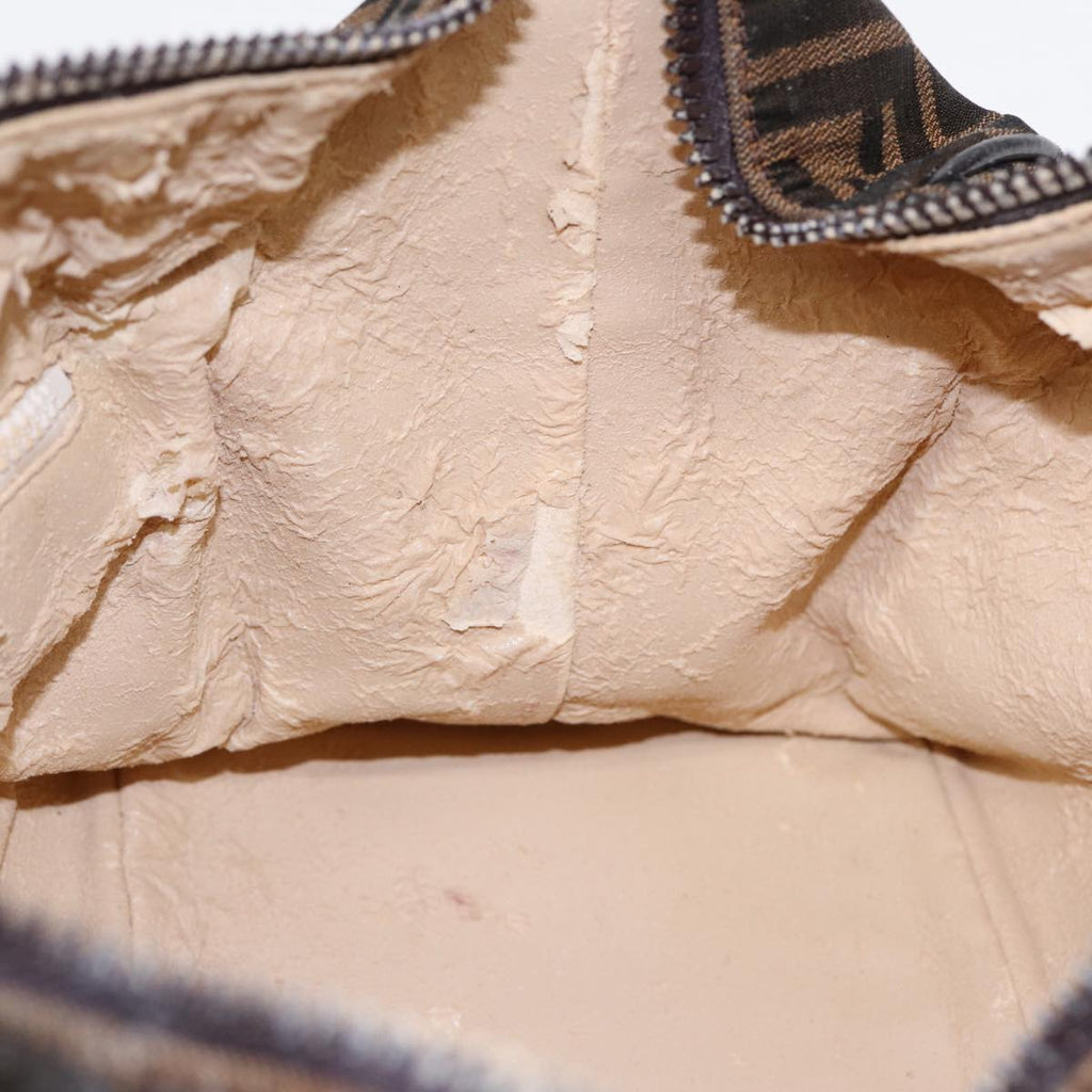 FENDI Zucca Canvas Vanity Pouch Brown Black Silver87877