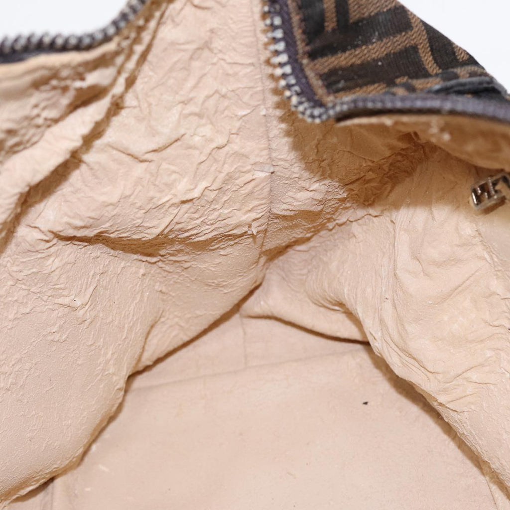 FENDI Zucca Canvas Vanity Pouch Brown Black Silver87877