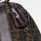 FENDI Zucca Canvas Vanity Pouch Brown Black Silver87877