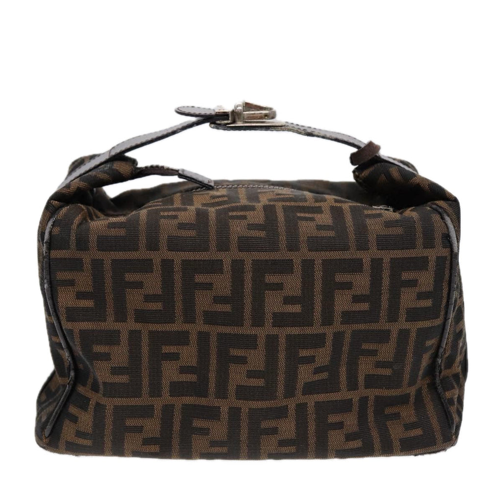 FENDI Zucca Canvas Vanity Pouch Brown Black Silver87877