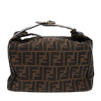 FENDI Zucca Canvas Vanity Pouch Brown Black Silver87877