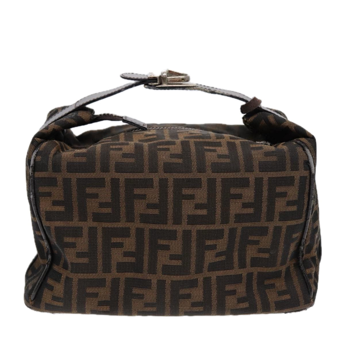 FENDI Zucca Canvas Vanity Pouch Brown Black Silver87877