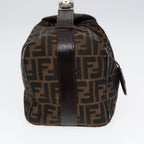 FENDI Zucca Canvas Vanity Pouch Brown Black Silver87877