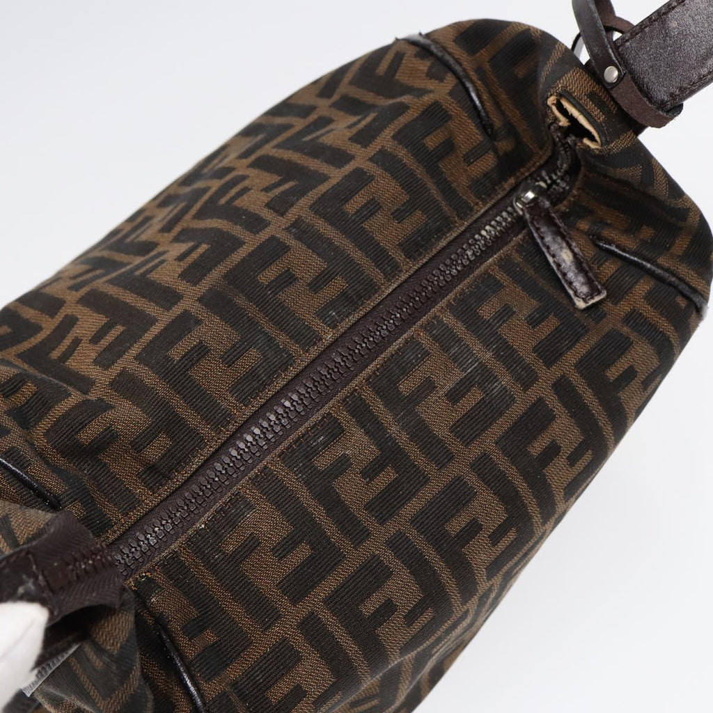 FENDI Zucca Canvas Vanity Pouch Brown Black Silver87877