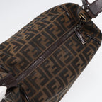 FENDI Zucca Canvas Vanity Pouch Brown Black Silver87877