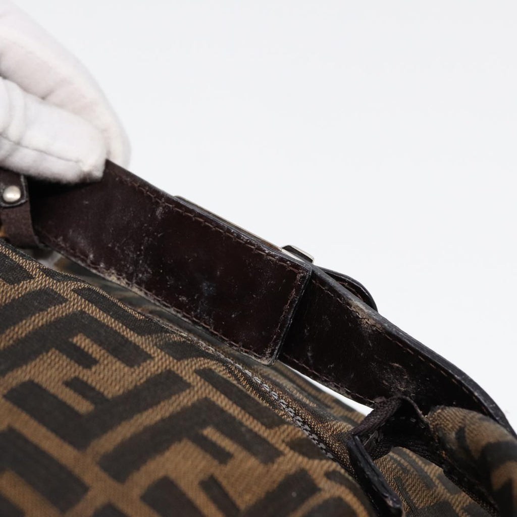 FENDI Zucca Canvas Vanity Pouch Brown Black Silver87877