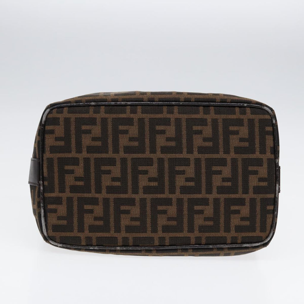 FENDI Zucca Canvas Vanity Pouch Brown Black Silver87877