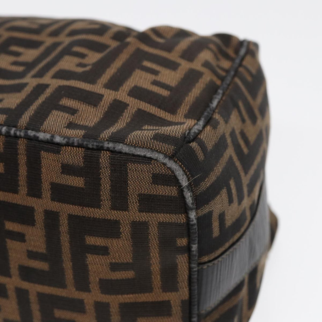 FENDI Zucca Canvas Vanity Pouch Brown Black gold87878