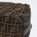 FENDI Zucca Canvas Vanity Pouch Brown Black gold87878